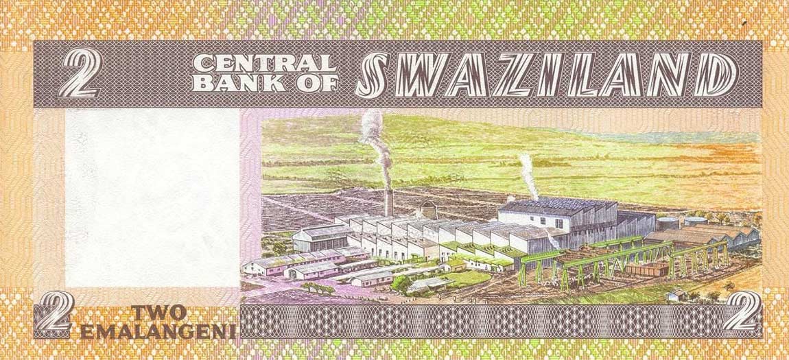 Back of Swaziland p8a: 2 Emalangeni from 1983