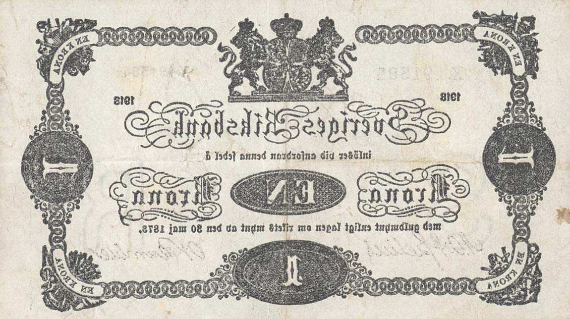 RealBanknotes Sweden P32e 1 Krona From 1918 realbanknotes-sweden-p32e-1-krona-from-1918