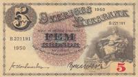 p33ag from Sweden: 5 Kronor from 1950