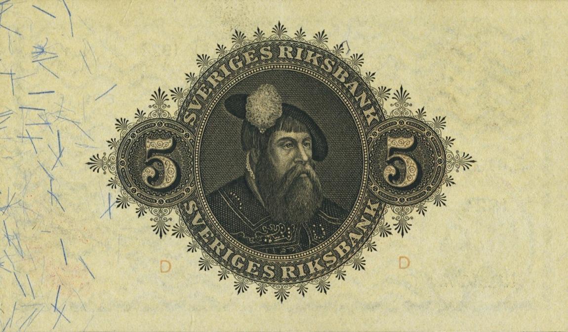 Back of Sweden p33g: 5 Kronor from 1924