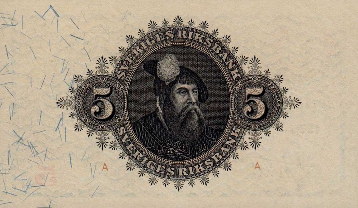 Back of Sweden p33p: 5 Kronor from 1933