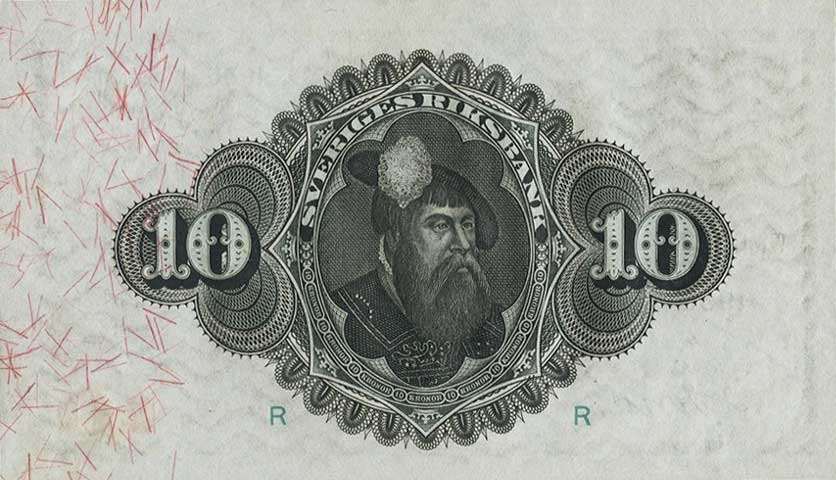 Back of Sweden p34r: 10 Kronor from 1935