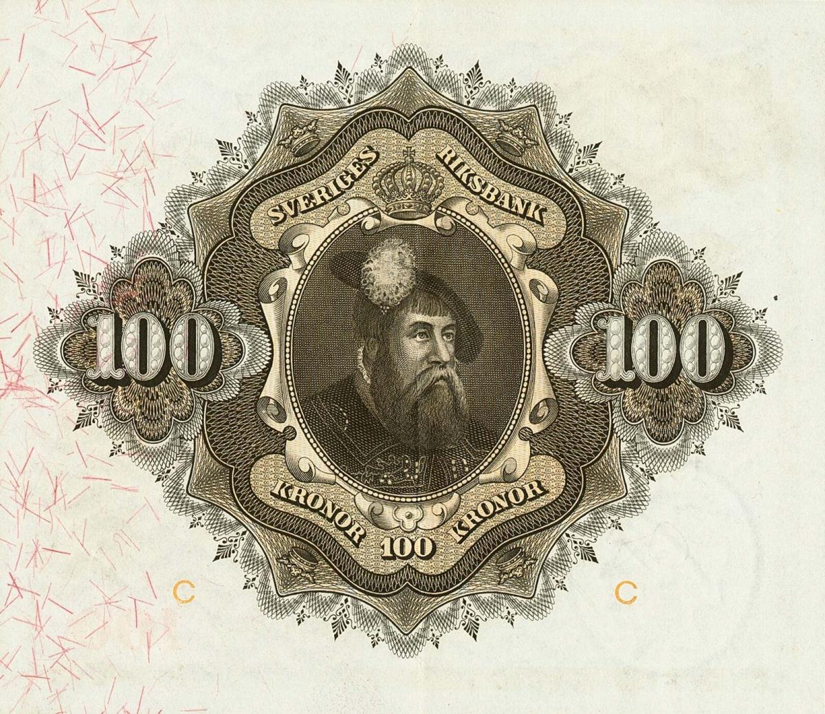 Back of Sweden p36t: 100 Kronor from 1937