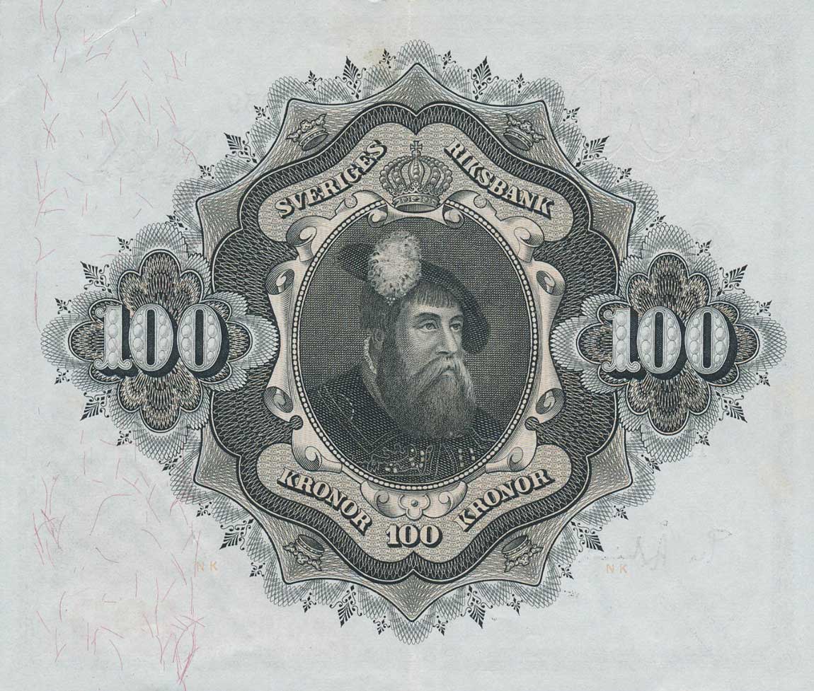 Back of Sweden p45e: 100 Kronor from 1959