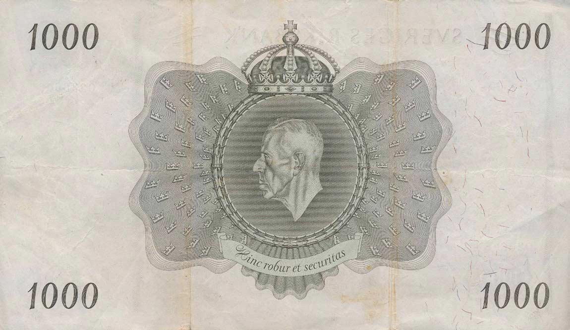 Back of Sweden p46a: 1000 Kronor from 1952