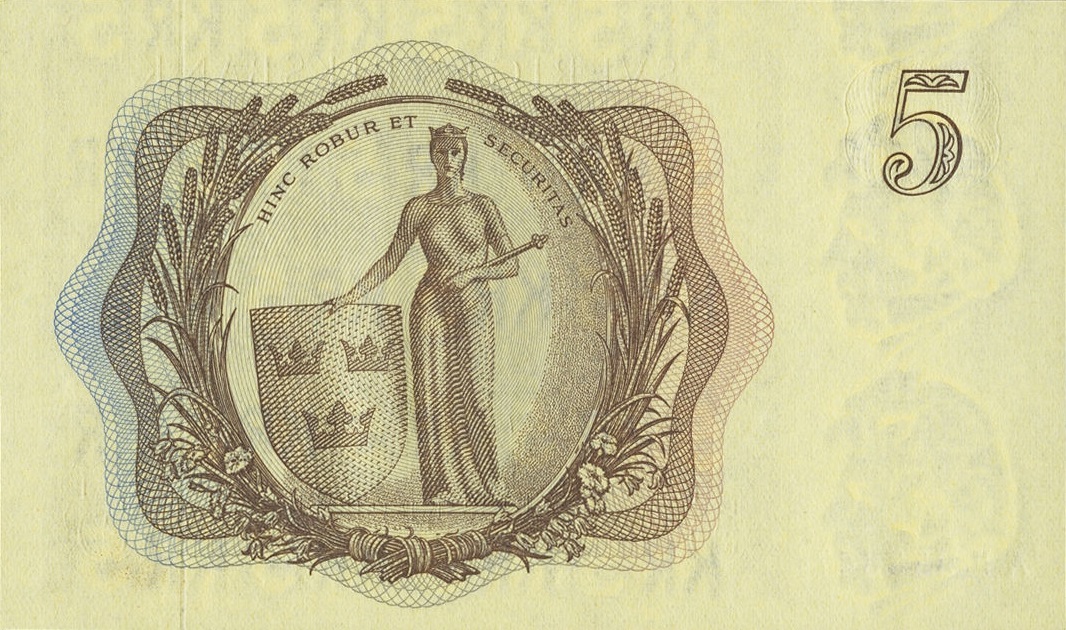 Back of Sweden p50r2: 5 Kronor from 1963