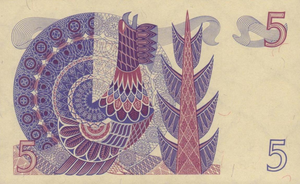 Back of Sweden p51a: 5 Kronor from 1965