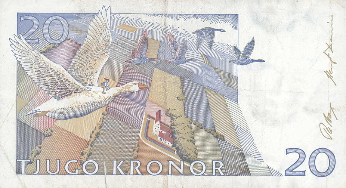 Back of Sweden p63a: 20 Kronor from 1997