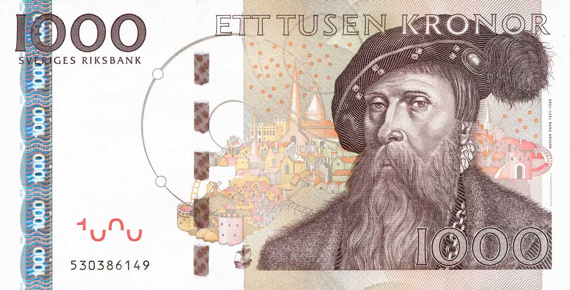 Front of Sweden p67a: 1000 Kronor from 2005