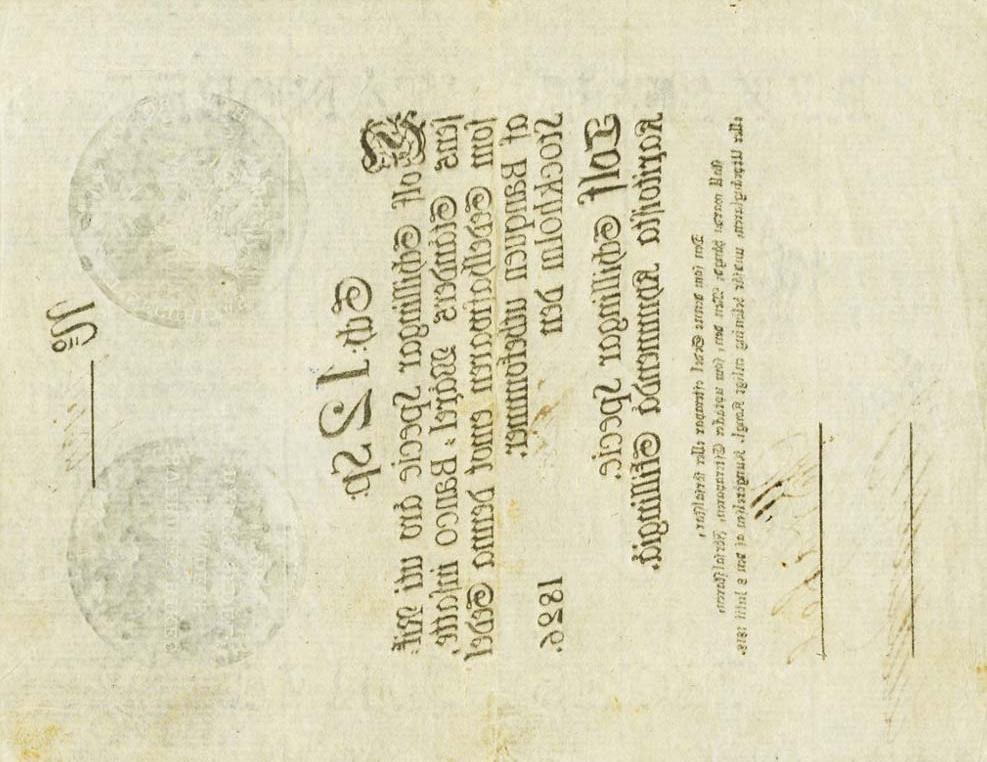 Back of Sweden pA94b: 12 Schillingar Specie from 1819
