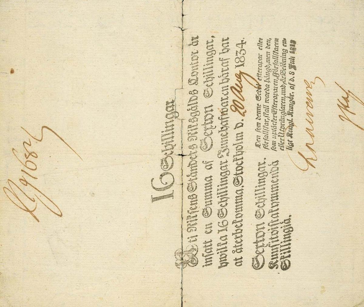Front of Sweden pA95e: 16 Schillingar Specie from 1831