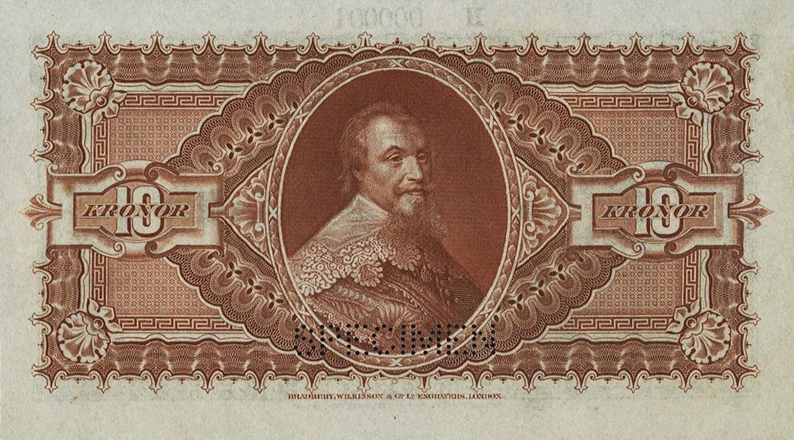 Back of Sweden pS331s: 10 Kronor from 1894