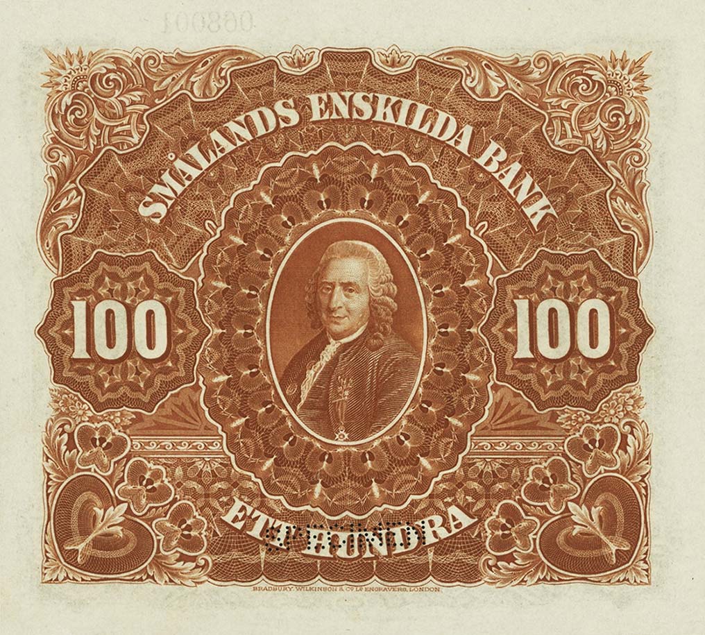 Back of Sweden pS499s: 100 Kronor from 1894