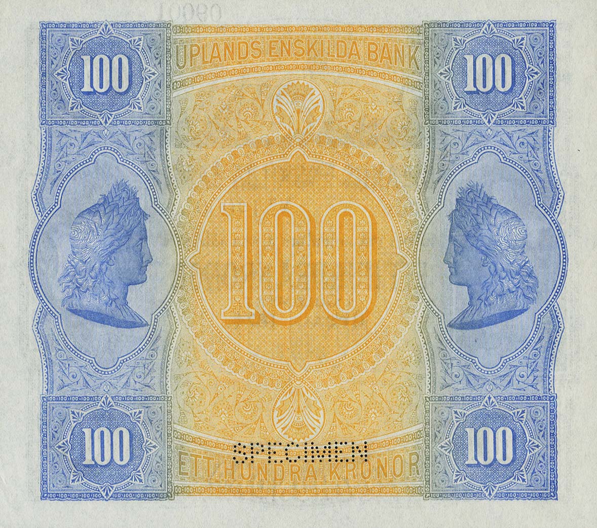 Back of Sweden pS629s: 100 Kronor from 1874