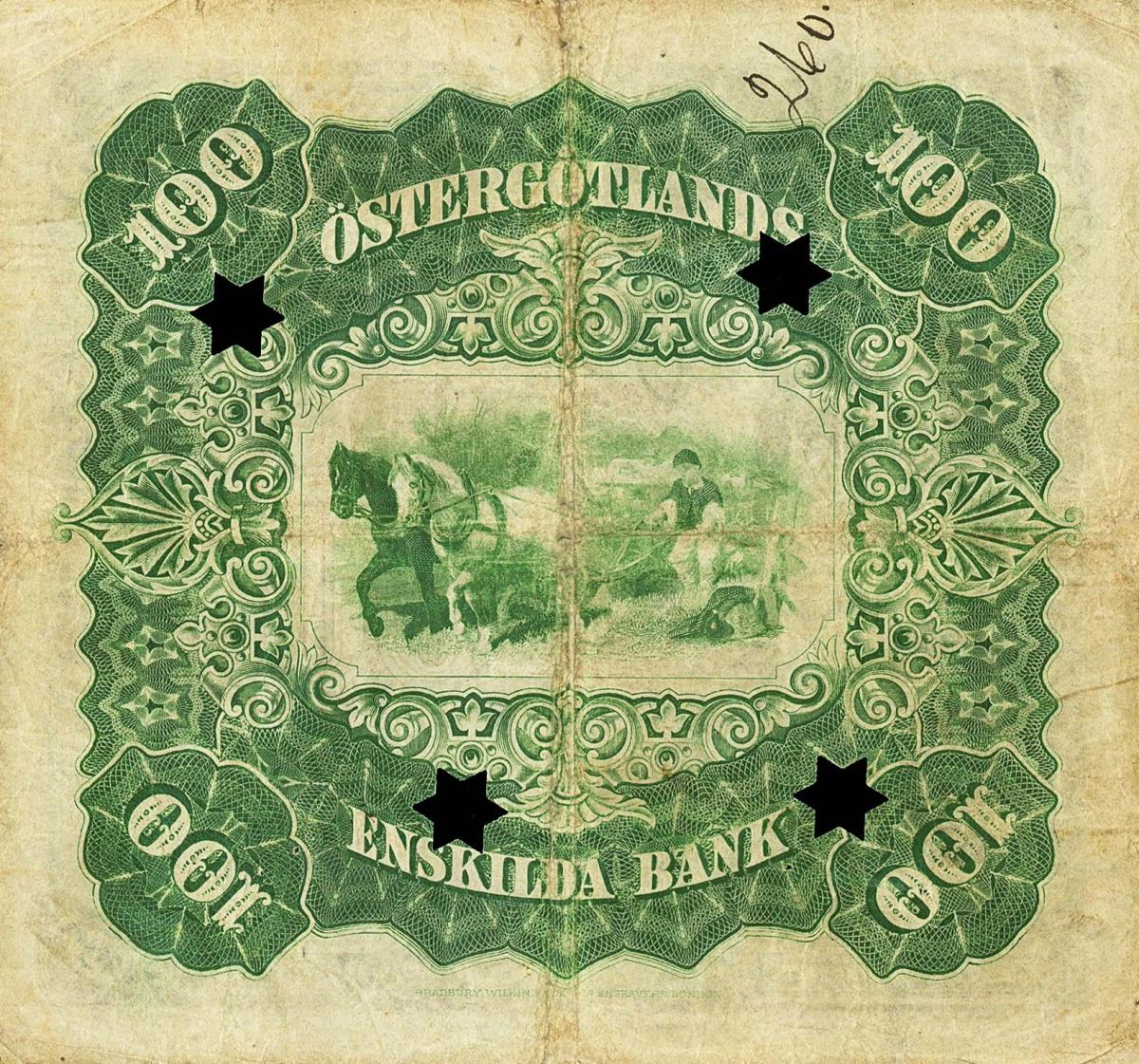 Back of Sweden pS739b: 100 Kronor from 1894