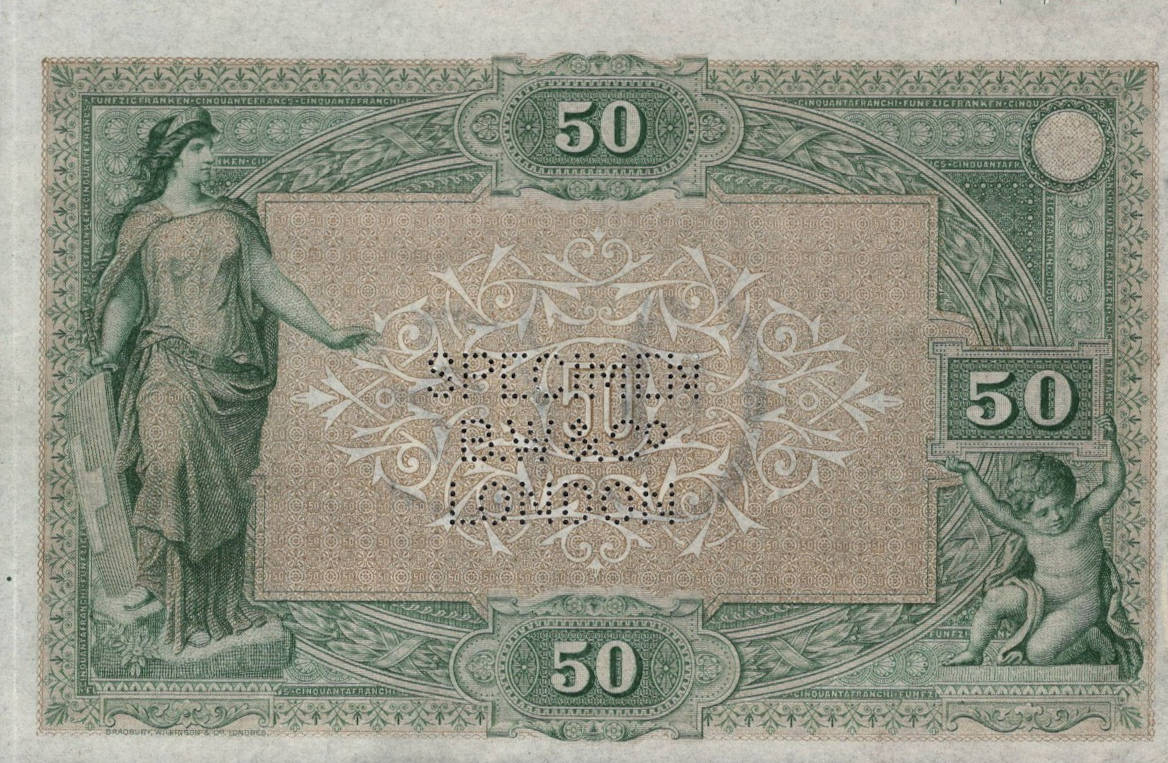 Front of Switzerland p1s: 50 Franken from 1907