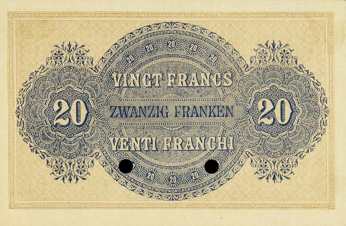Back of Switzerland p20r: 20 Franken from 1914