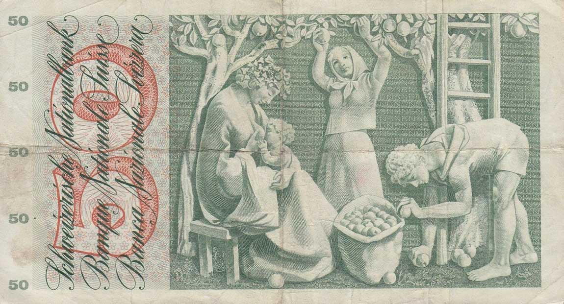 Back of Switzerland p48d: 50 Franken from 1964