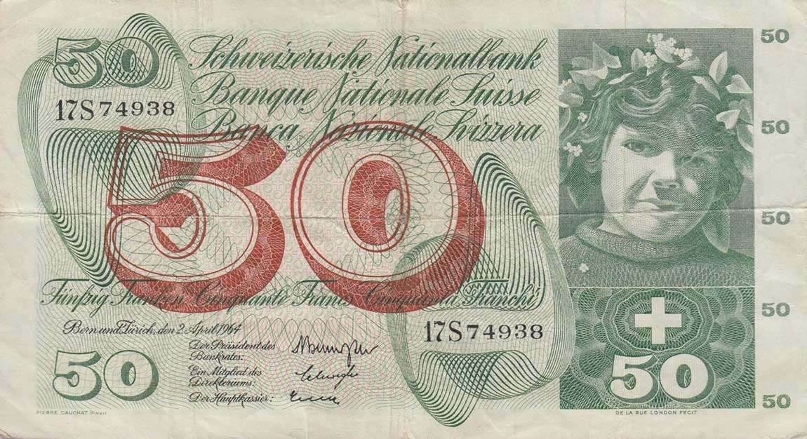 Front of Switzerland p48d: 50 Franken from 1964