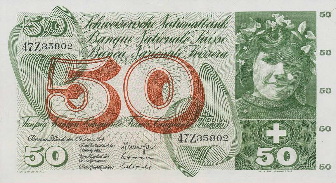 Front of Switzerland p48n: 50 Franken from 1974