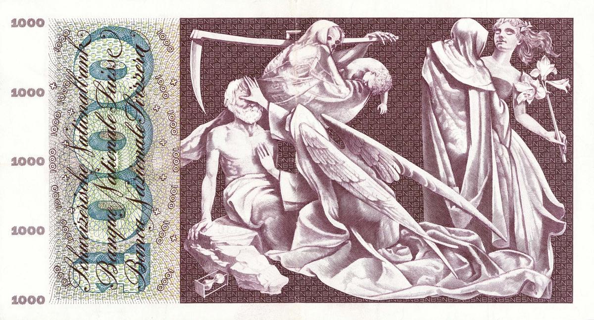 Back of Switzerland p52f: 1000 Franken from 1963