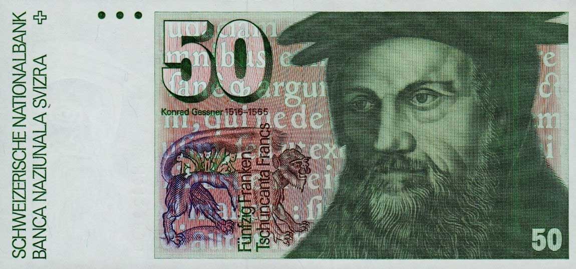 Front of Switzerland p56g: 50 Franken from 1986