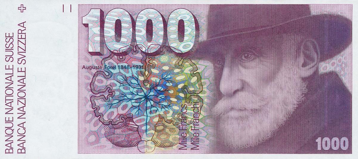 Front of Switzerland p59b: 1000 Franken from 1980