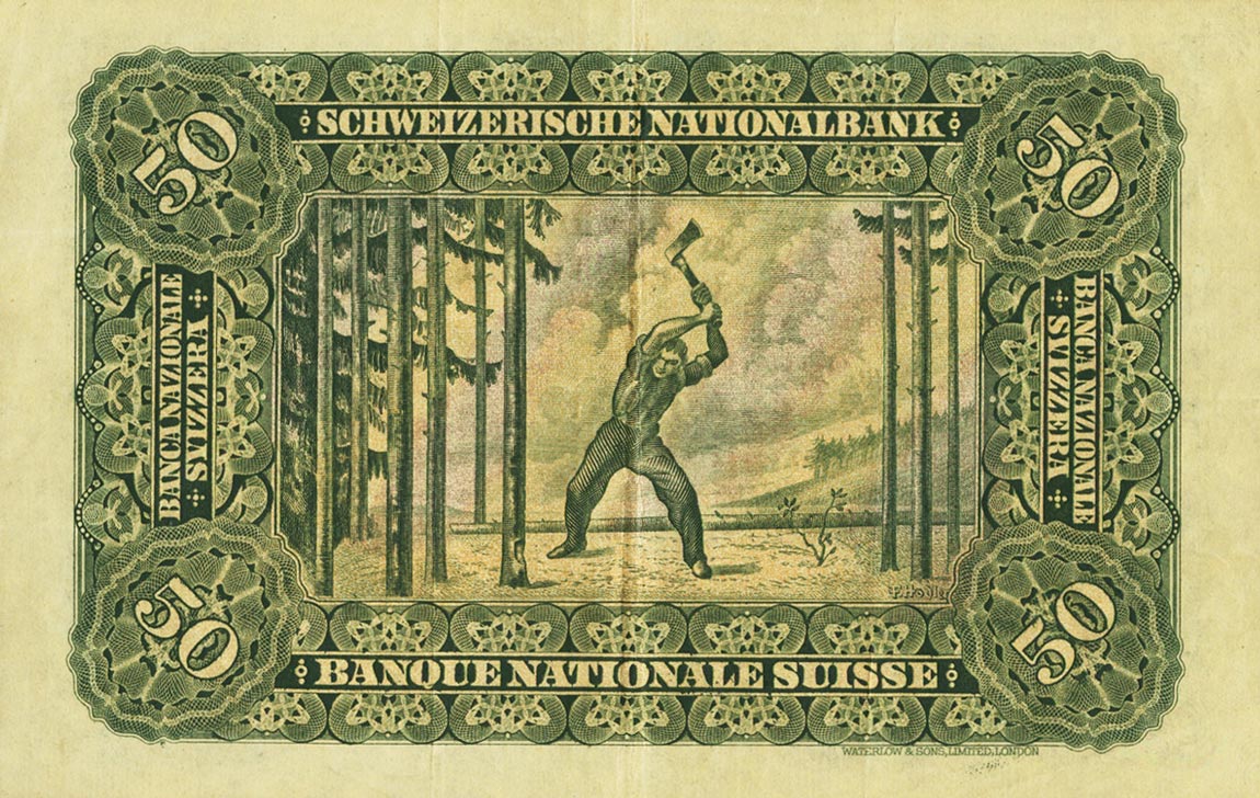 Back of Switzerland p5d: 50 Franken from 1920