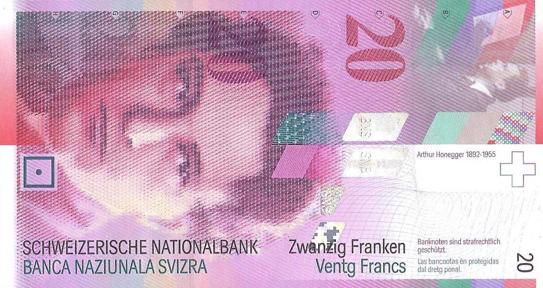 Front of Switzerland p68a: 20 Franken from 1994