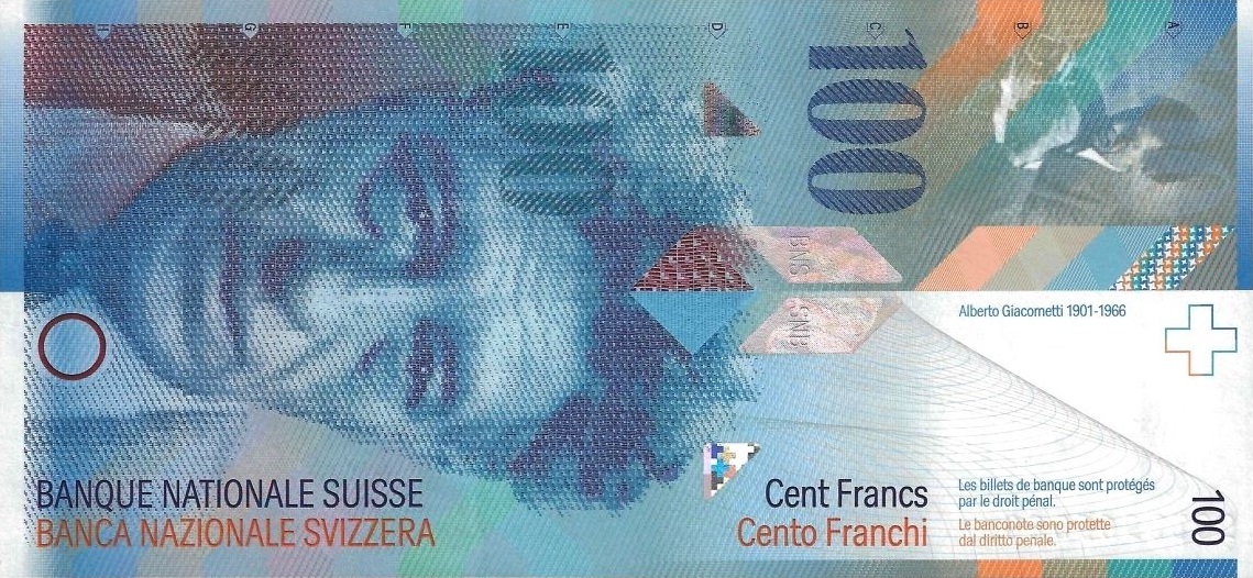 Front of Switzerland p72f: 100 Franken from 2003