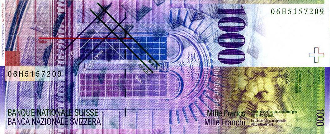 Back of Switzerland p74c: 1000 Franken from 2006