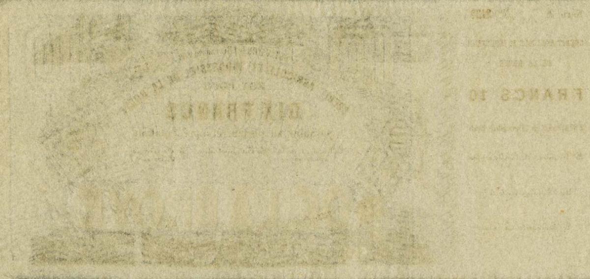 Back of Switzerland pS261: 10 Franken from 1866