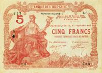 Gallery image for Tahiti p1a: 5 Francs