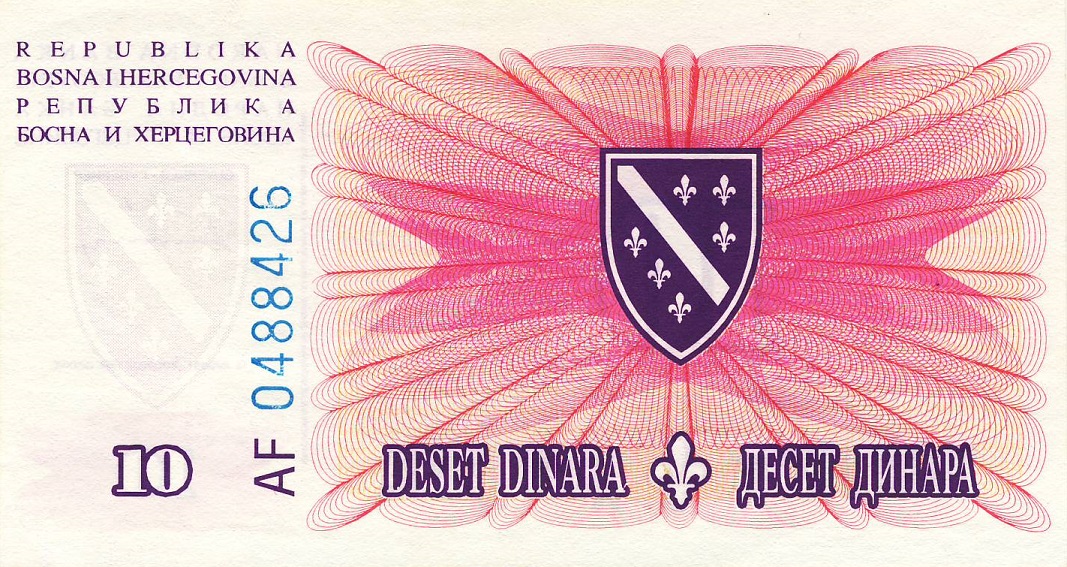 Back of Bosnia and Herzegovina p41a: 10 Dinara from 1994