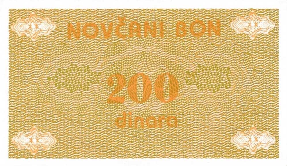 Back of Bosnia and Herzegovina p48b: 200 Dinara from 1992