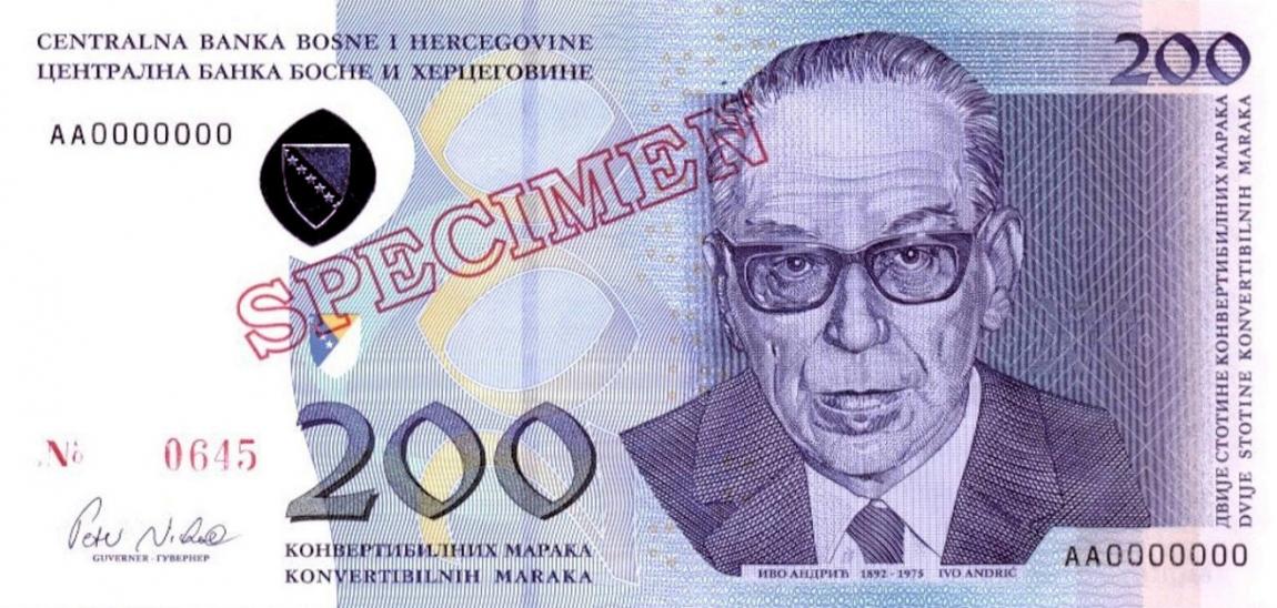 Front of Bosnia and Herzegovina p71s: 200 Convertible Maraka from 2002