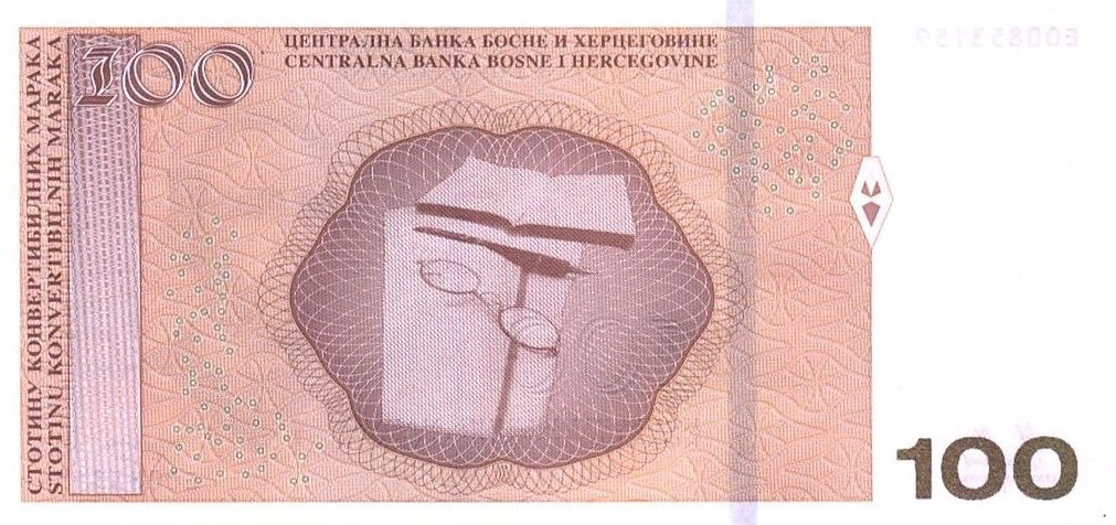 Back of Bosnia and Herzegovina p87a: 100 Convertible Maraka from 2012