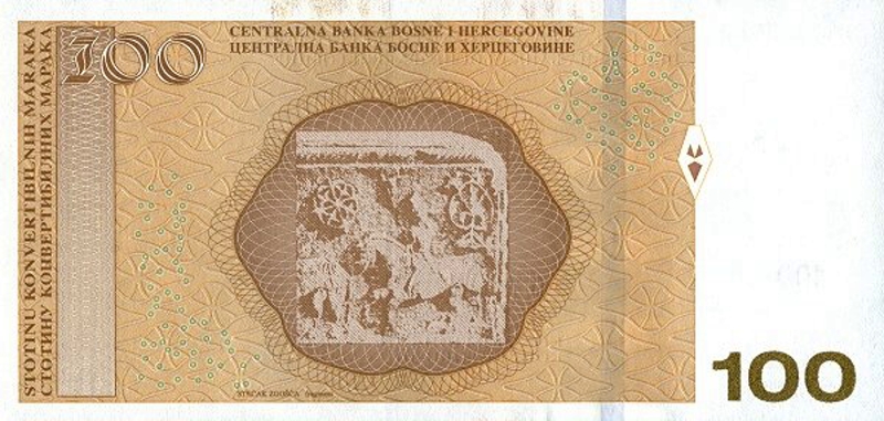 Back of Bosnia and Herzegovina p87c: 100 Convertible Maraka from 2019