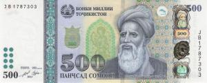 Gallery image for Tajikistan p22c: 500 Somoni