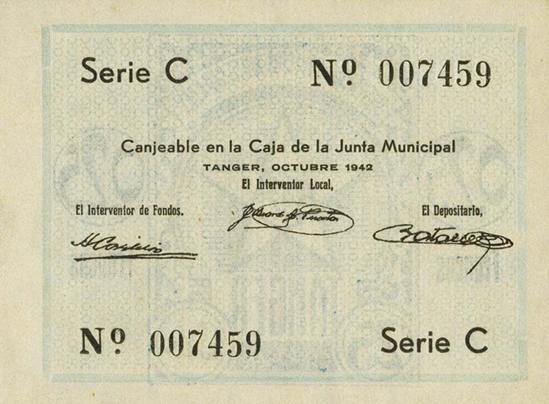 Back of Tangier p1: 0.25 Franco from 1941