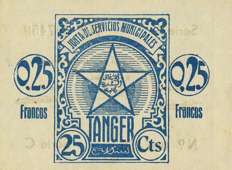 Front of Tangier p1: 0.25 Franco from 1941