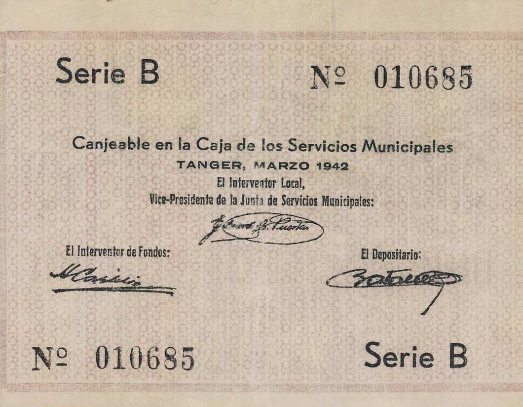 Back of Tangier p2: 0.5 Franco from 1941