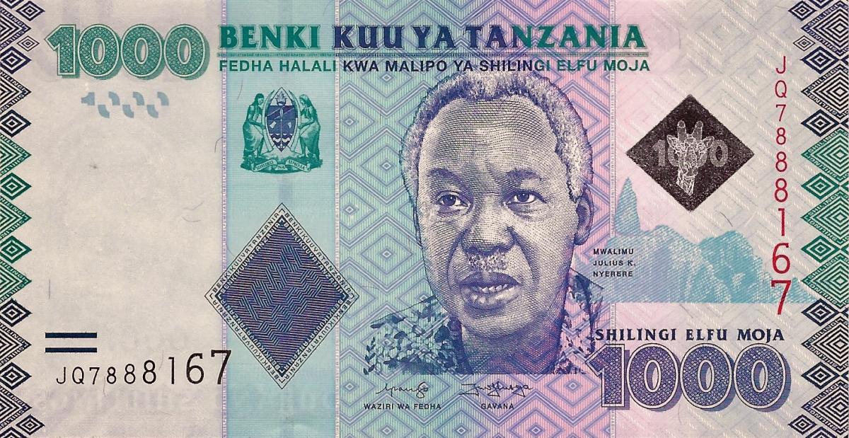 Front of Tanzania p41c: 1000 Shilingi from 2019