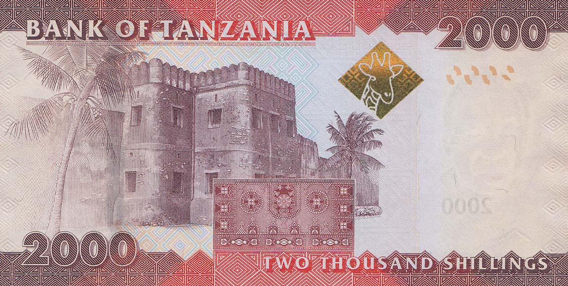 Back of Tanzania p42a: 2000 Shilingi from 2010