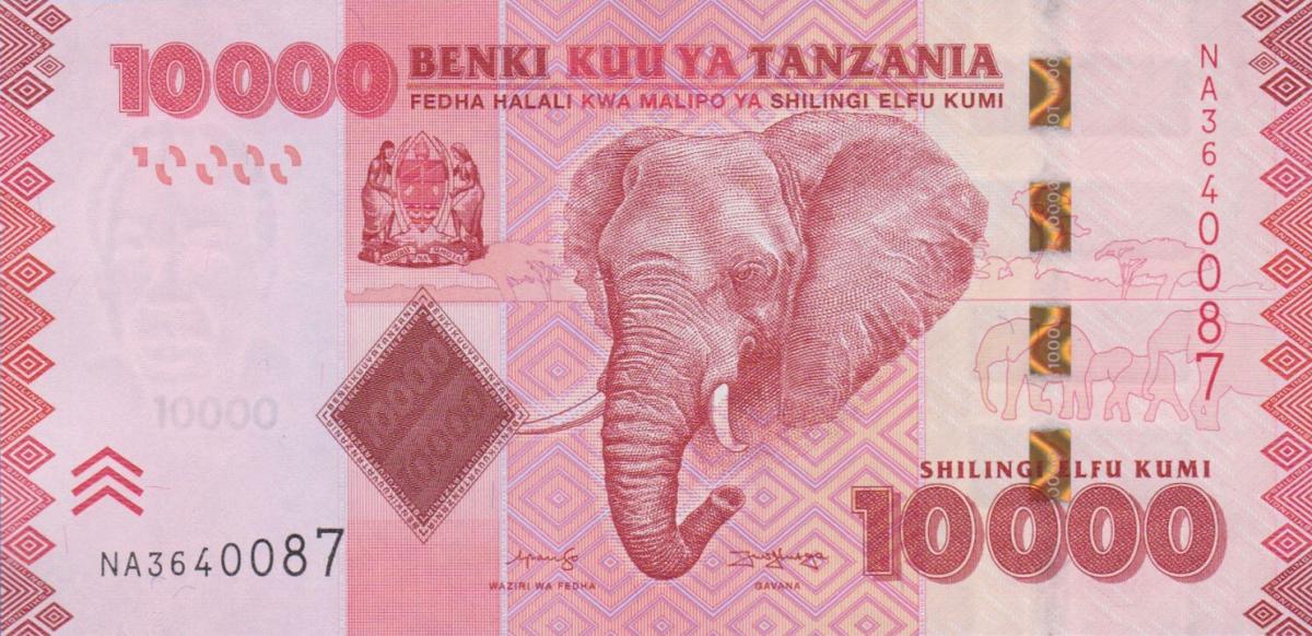 Front of Tanzania p44c: 10000 Shilingi from 2015