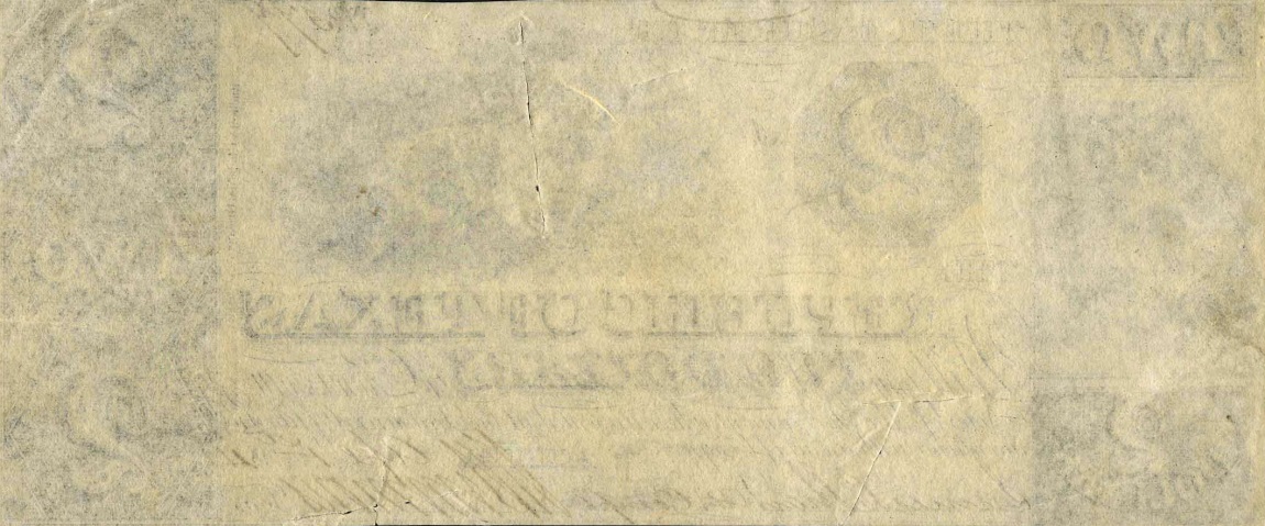Back of Texas p23: 2 Dollars from 1839