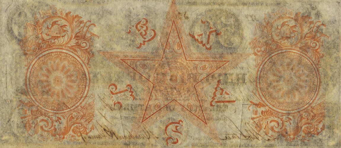 Back of Texas p28: 50 Dollars from 1839