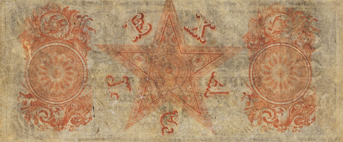 Back of Texas p30: 500 Dollars from 1839