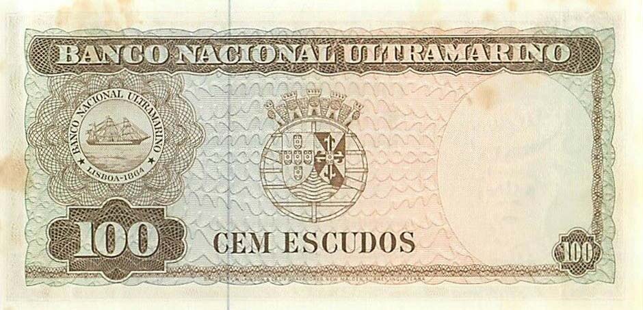 Back of Timor p28f: 100 Escudos from 1963