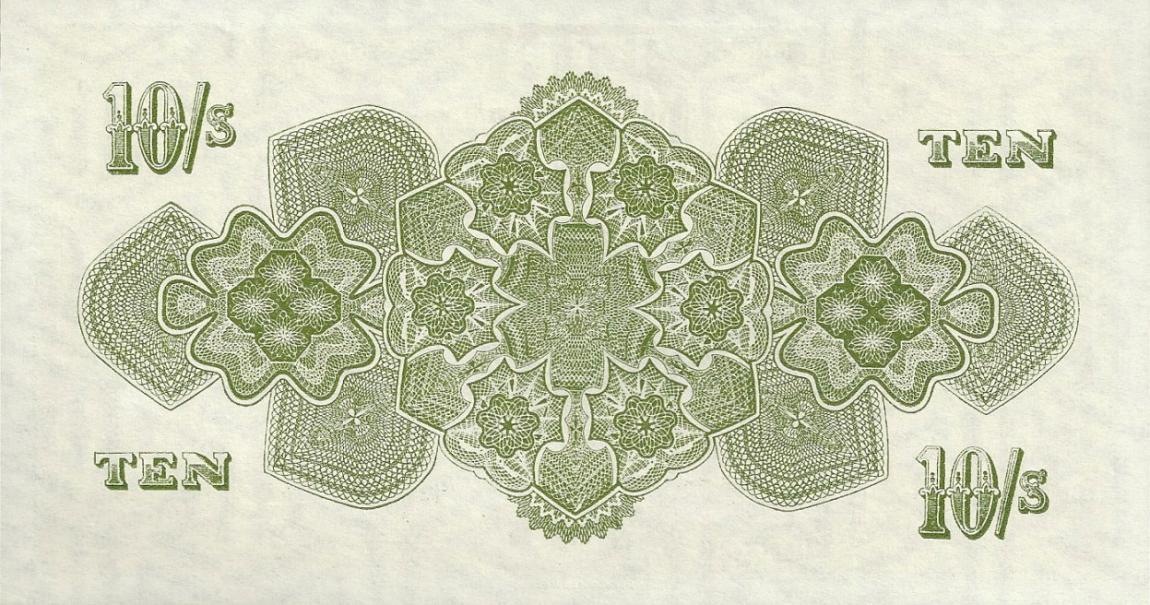Back of Tonga p10e: 10 Shillings from 1966